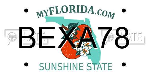 BEXA78 Florida License Plate