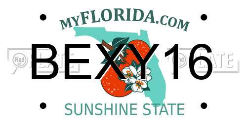 BEXY16 Florida License Plate