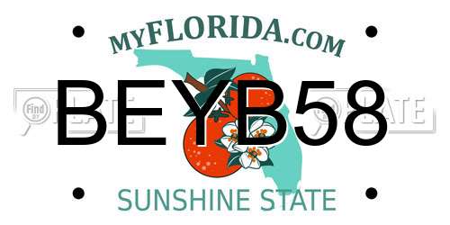 BEYB58 Florida License Plate