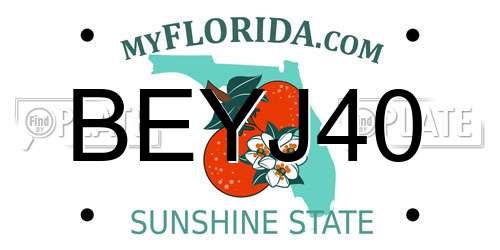 BEYJ40 Florida License Plate