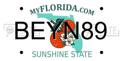 BEYN89 Florida License Plate