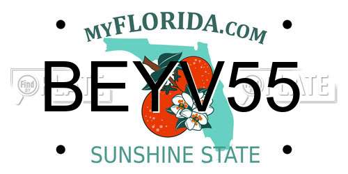 BEYV55 Florida License Plate