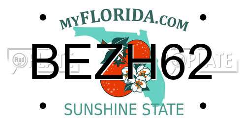 BEZH62 Florida License Plate