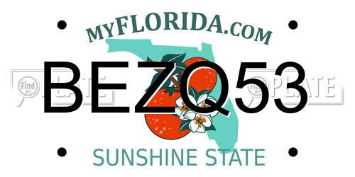 BEZQ53 Florida License Plate