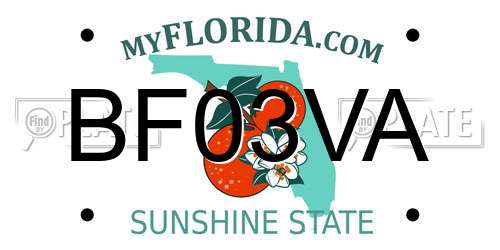 BF03VA Florida License Plate