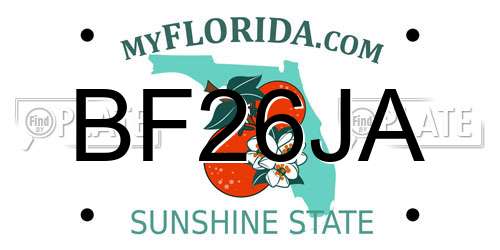 BF26JA Florida License Plate