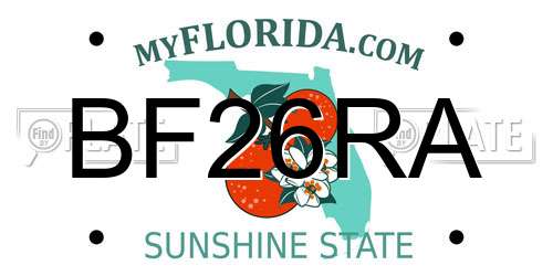 BF26RA Florida License Plate
