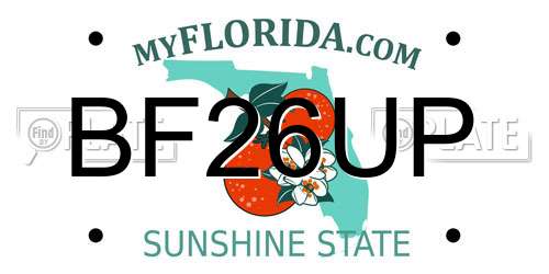 BF26UP Florida License Plate