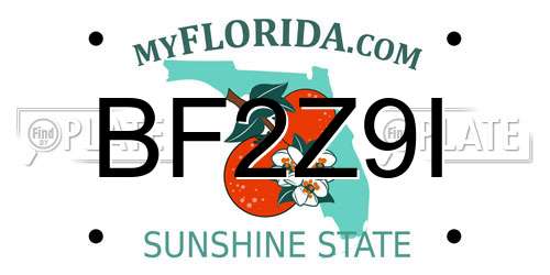 BF2Z9I Florida License Plate