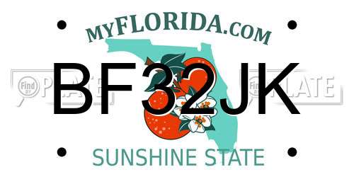 BF32JK Florida License Plate