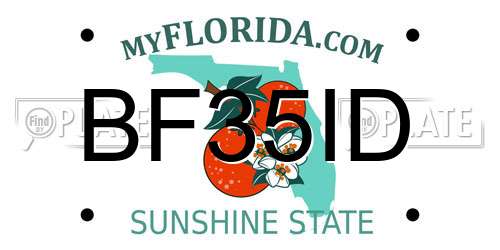 BF35ID Florida License Plate