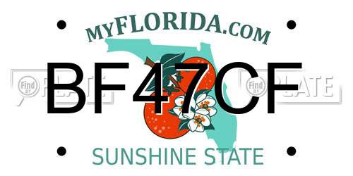 BF47CF Florida License Plate