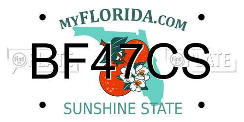 BF47CS Florida License Plate