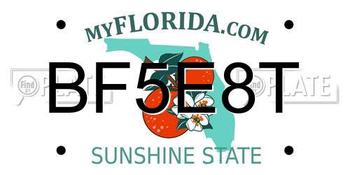 BF5E8T Florida License Plate