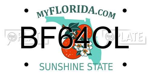 BF64CL Florida License Plate