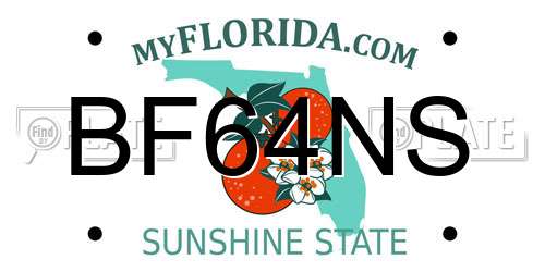 BF64NS Florida License Plate