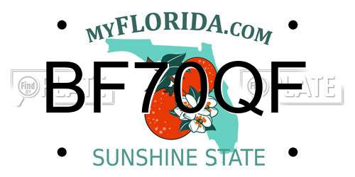 BF70QF Florida License Plate