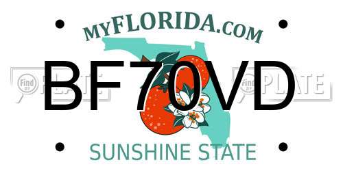 BF70VD Florida License Plate