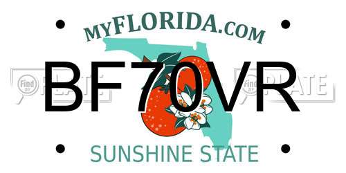 BF70VR Florida License Plate