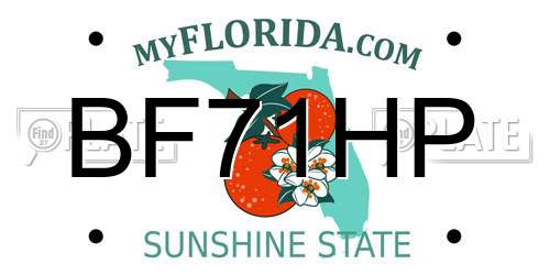 BF71HP Florida License Plate