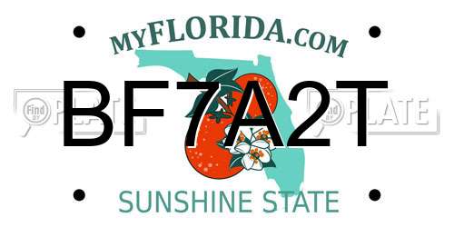 BF7A2T Florida License Plate