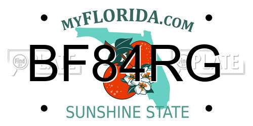 BF84RG Florida License Plate