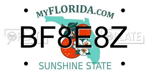 BF8E8Z Florida License Plate