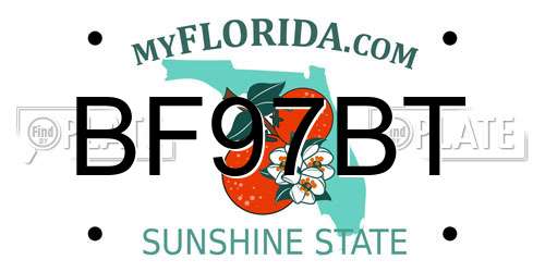BF97BT Florida License Plate