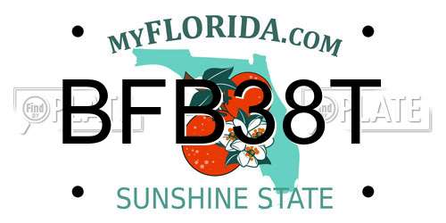 BFB38T Florida License Plate