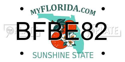 BFBE82 Florida License Plate