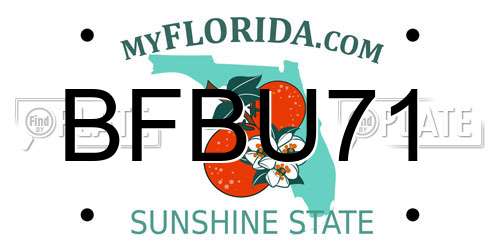 BFBU71 Florida License Plate