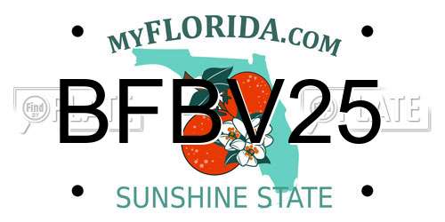 BFBV25 Florida License Plate