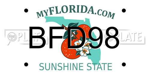 BFD98 Florida License Plate