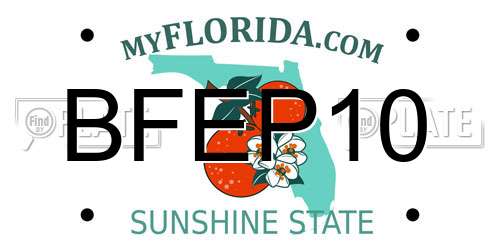 BFEP10 Florida License Plate