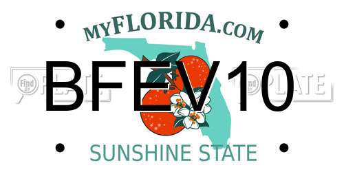BFEV10 Florida License Plate