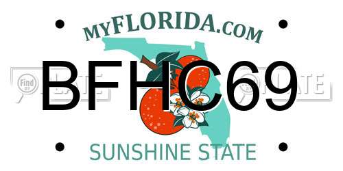 BFHC69 Florida License Plate