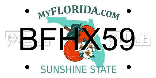 BFHX59 Florida License Plate