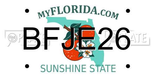BFJE26 Florida License Plate