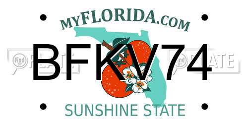 BFKV74 Florida License Plate