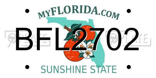 BFL2702 Florida License Plate