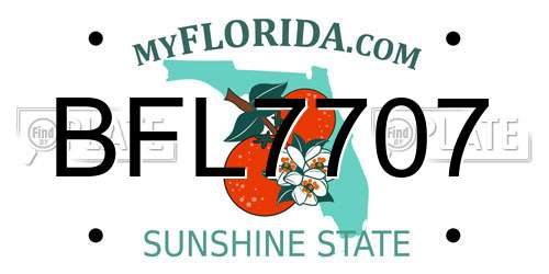 BFL7707 Florida License Plate