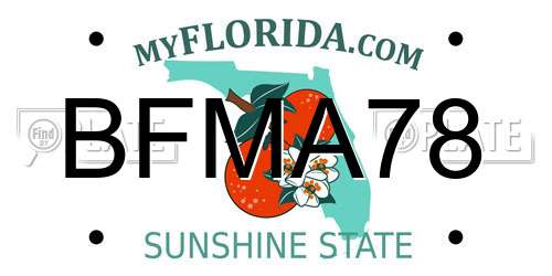 BFMA78 Florida License Plate