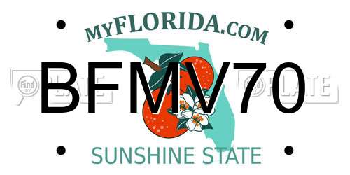 BFMV70 Florida License Plate