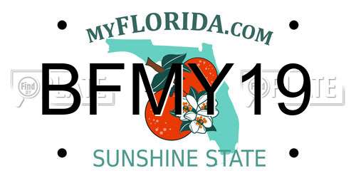 BFMY19 Florida License Plate