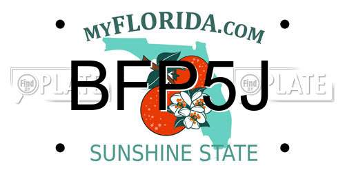 BFP5J Florida License Plate