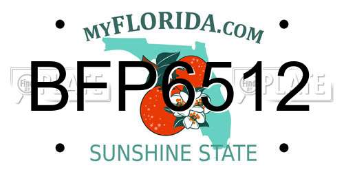 BFP6512 Florida License Plate