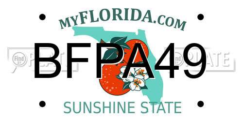 BFPA49 Florida License Plate