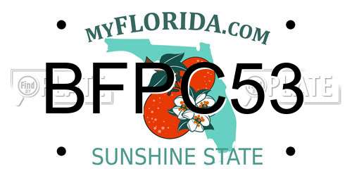 BFPC53 Florida License Plate