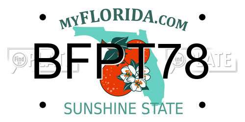 BFPT78 Florida License Plate