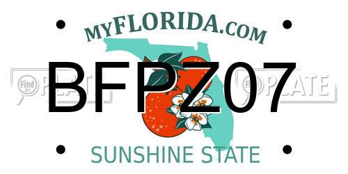 BFPZ07 Florida License Plate